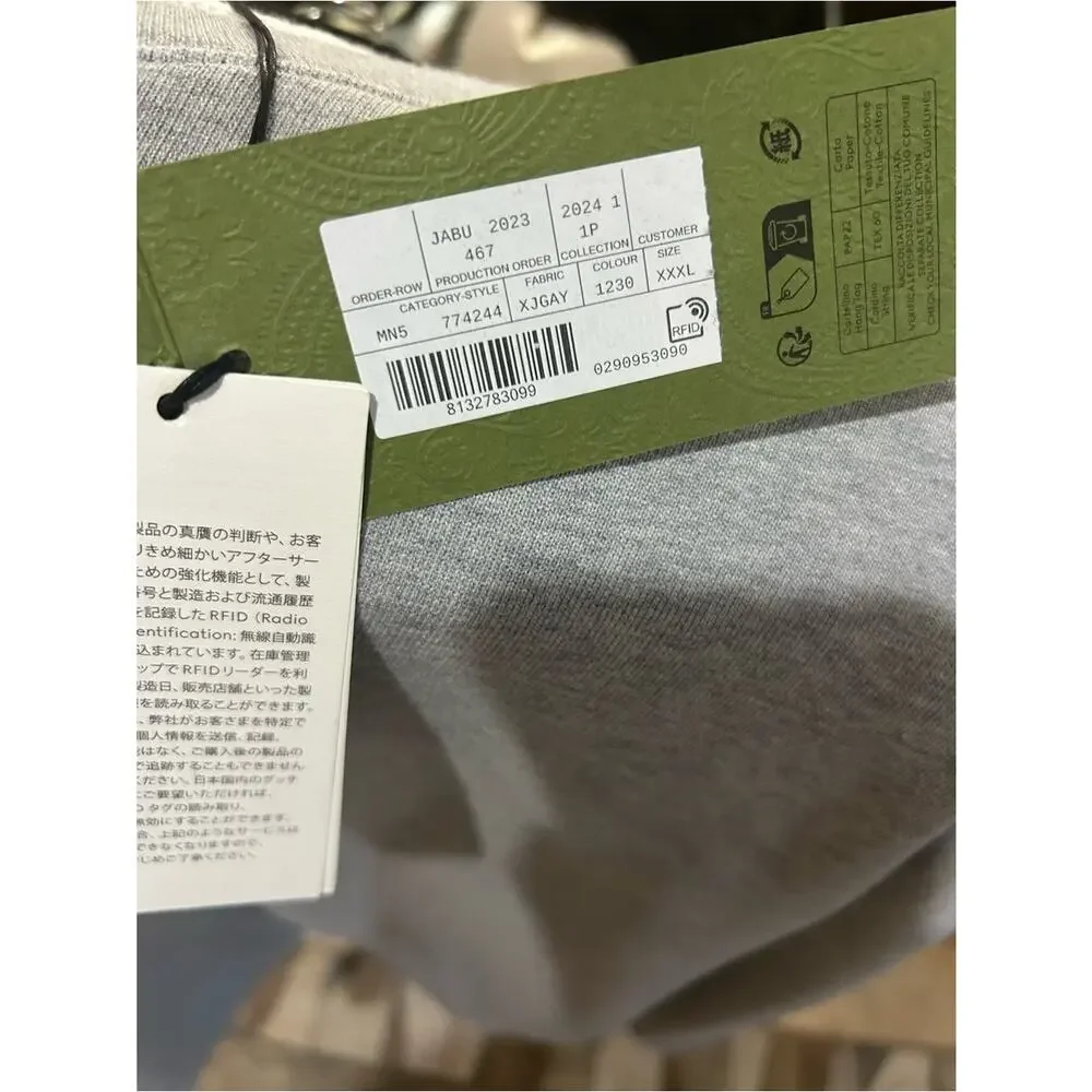 Men's Gucci, gray cotton interlocking G sweatshirt size XXXL made in Italy